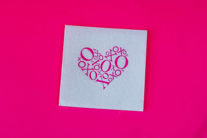 XOXO Heart Paper Cocktail Napkins Valentines Party Supplies Etsy