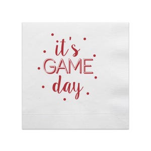 It&#39;s Game Day Cocktail Napkins, Game Day Napkins, Tailgate Napkins, Tailgate decor, Football Napkins, SEC Football, Crimson, Set of 20