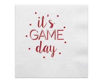 It's Game Day Cocktail Napkins, Game Day Napkins, Tailgate Napkins, Tailgate decor, Football Napkins, SEC Football, Crimson, Set of 20