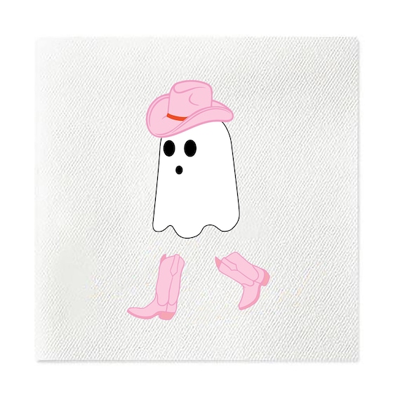 Ghost Cowgirl, Halloween Cocktail Napkins, Paper Halloween Napkins, Halloween Napkins, Halloween Decor, Pink Halloween, Set of 20