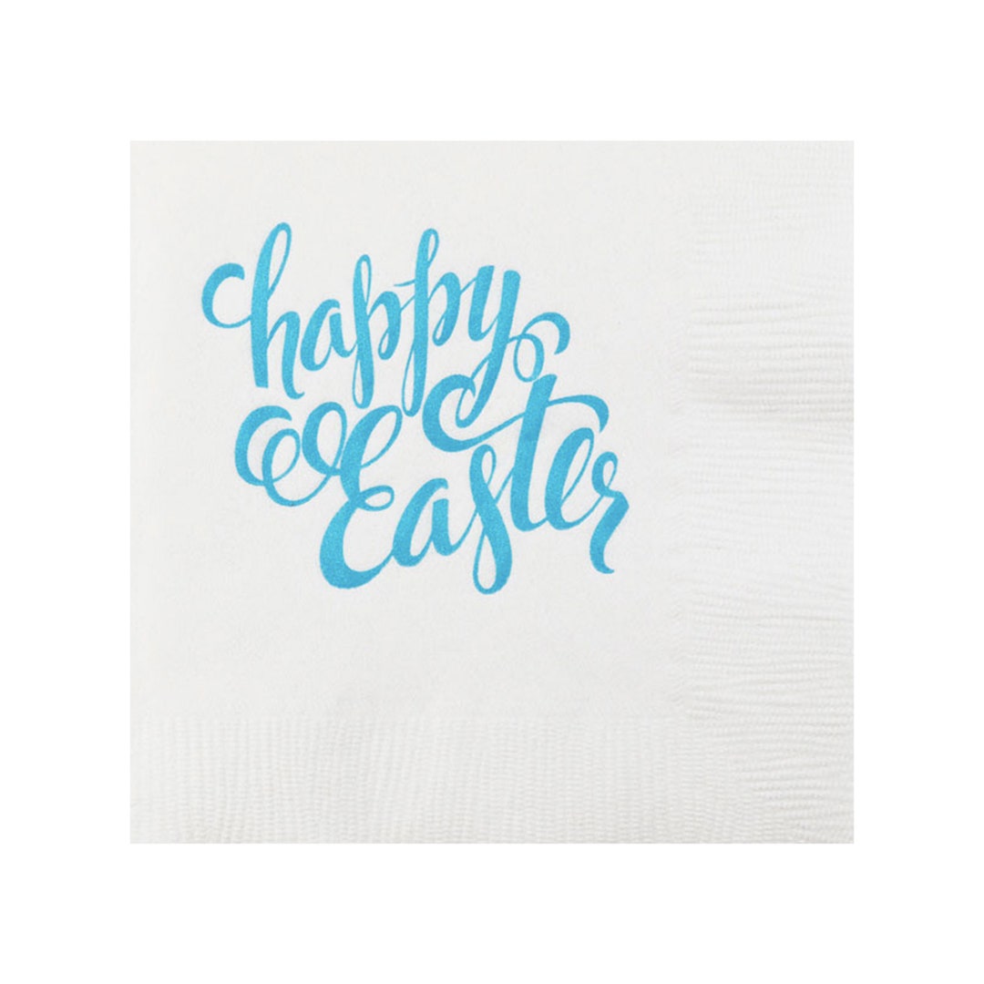 Happy Easter Cocktail Napkins, Easter Party Supplies, Spring Napkins