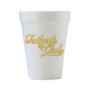 Tailgate Club Styrofoam Cups, Tailgate Foam Party Cups, Gameday Cups, Tailgate Cups, SEC Cups, Football Cups, tailgate party, gold, 12/set