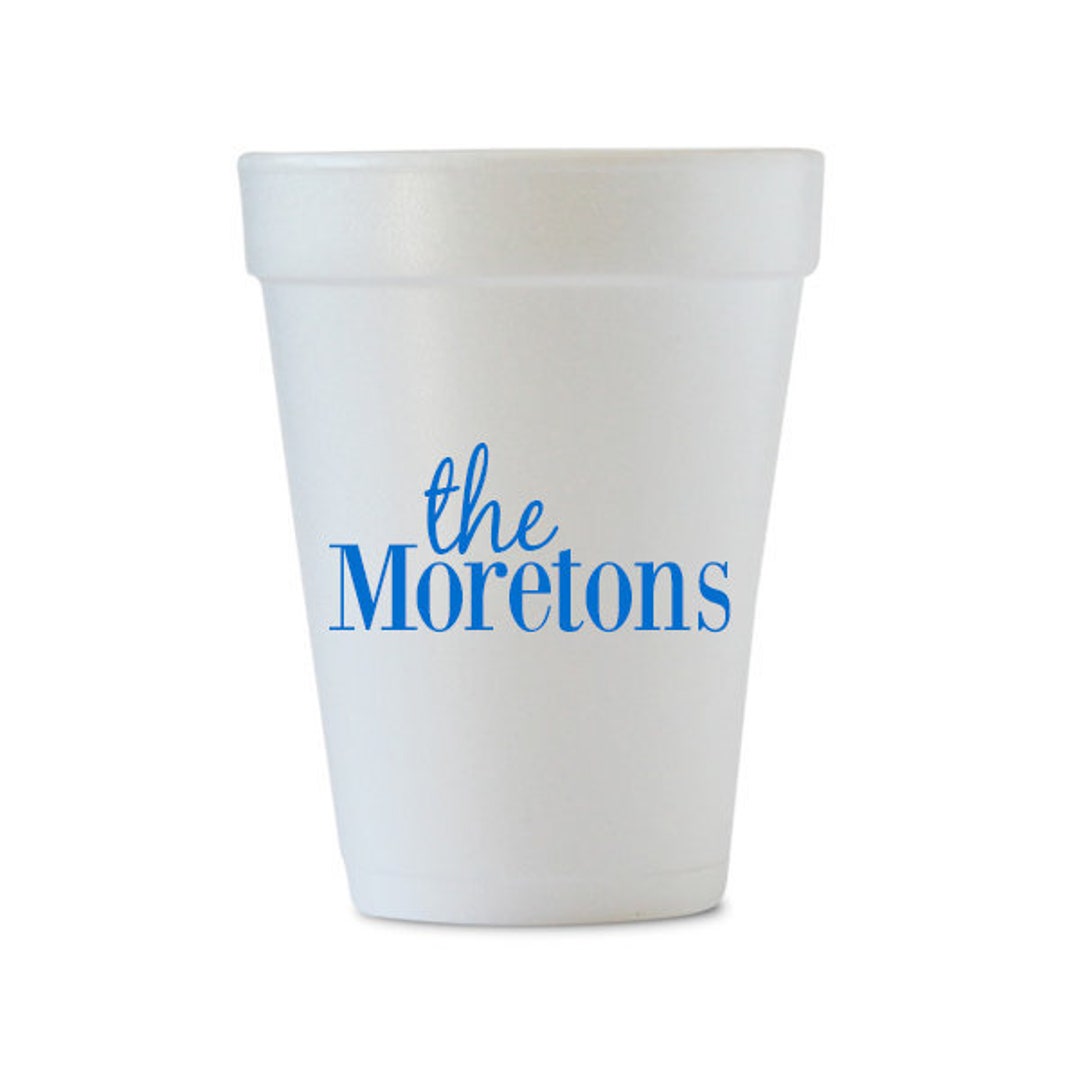Custom Last Name Styrofoam Party Cups, Personalized Housewarming Party