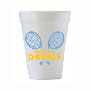 Make It A Double Styrofoam Cups, Tennis Styrofoam Cups, Tennis Cups, Tennis Gift, Tennis Theme, Make It A Double, Tennis Party, Set of 12