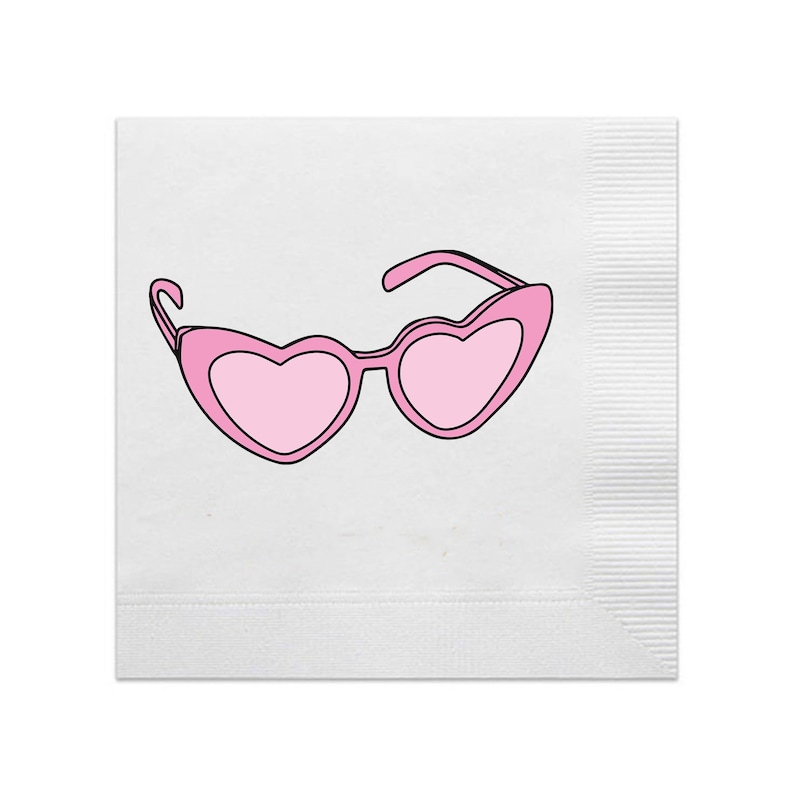 Hello Harper Heart Sunglasses Cocktail Napkins