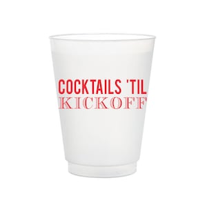 Cocktails 'til Kickoff Frost Flex Cups, Gameday Shatterproof Cups, Football Frost Flex, SEC Cups, Reusable Tailgate Cup, UGA, Ole' Miss, Red