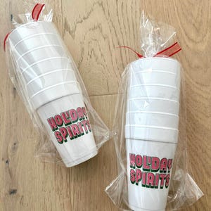 holiday spirits styrofoam cups