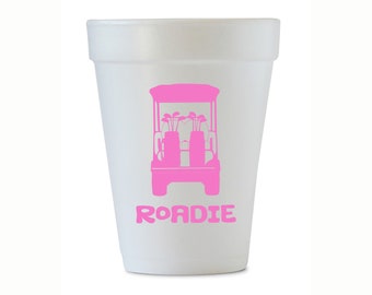 Roadie Styrofoam Cups, Roadie To-Go Cups, Golf Cart Cups, Golf Styrofoam, Golf Foam, Roadie Styrofoam, Bright Pink, Set of 12