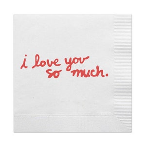 I Love You So Much Paper Cocktail Napkins, Party Supplies, Girls Night Napkins, Cute Napkin, I Love You So Much, ILYSM, Cocktail Napkins, 20