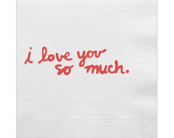 I Love You So Much Paper Cocktail Napkins, Party Supplies, Girls Night Napkins, Cute Napkin, I Love You So Much, ILYSM, Cocktail Napkins, 20