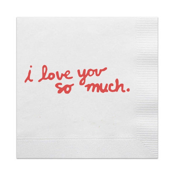 I Love You So Much Paper Cocktail Napkins, Party Supplies, Girls Night Napkins, Cute Napkins, I Love You So Much, ILYSM, Cocktail Napkins