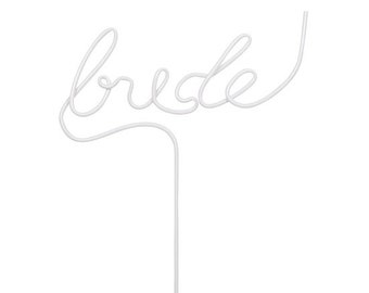 Bride Crazy Straw, White Crazy Straw, Custom Party Straw, Bachelorette Party Supplies, Party Favors, Bachelorette Decor, Bachelorette Gift