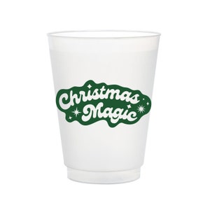 Christmas Magic Frost Flex Holiday Cups, Shatterproof Christmas Party Cups, Christmas decor, Holiday Party Cups, Christmas cocktail cups, 10