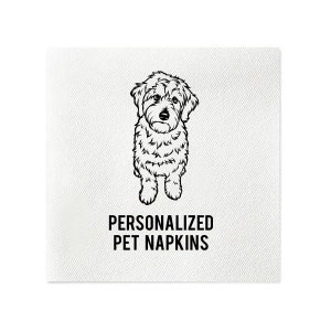 Custom Design Dog Cocktail Napkins, Personalized Dog Napkins, Design Your Own Napkin, Wedding Napkins, Custom Dog Artwork, Personalized Pup
