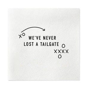 We've Never Lost A Tailgate Cocktail Napkins, Game Day Napkins, Tailgate Napkins, Football Napkins, Gameday Party, Black, Set of 20