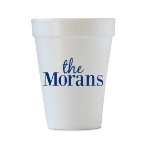 Custom Last Name Styrofoam Party Cups, Personalized Housewarming Party Supplies, Disposable Party Cups, Last Name Cups, Custom Styrofoam Cup