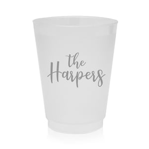 Last Name Frost Flex Cups, Last Name Cups, Custom Frost Flex, Personalized Shatterproof, Housewarming Cups, Script Last Name Cups