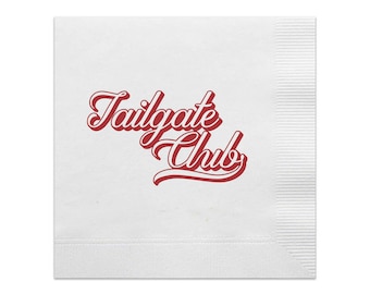 Tailgate Club Cocktail Napkins, Game Day Napkins, Tailgate Napkins, Tailgate decor, Football Napkins, SEC Football, Crimson, Alabama, 19/set