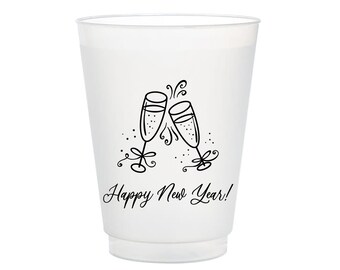Happy New Year Frost Flex Cups, New Years Eve Party Cups, New Years Cups, 2023, Happy New Year Cups, New Years Eve Party Decor, Set of 10