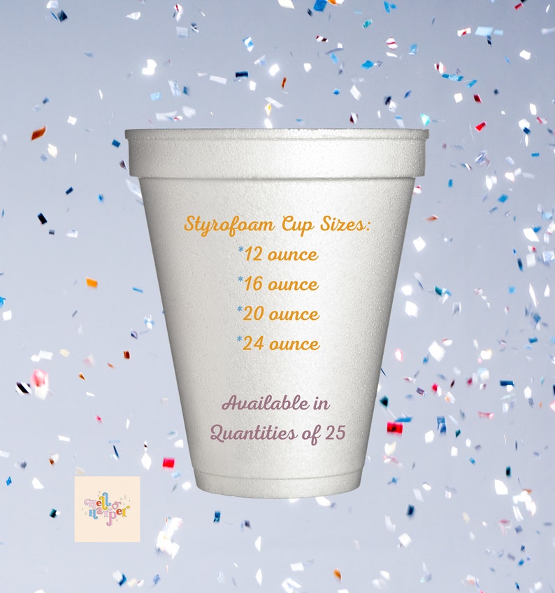 Monogram Styrofoam Party Cups, Personalized Party Supplies, Personalized Styrofoam Cups, Wedding Cups, Monogram Cups, Custom Monogram Cups image 6