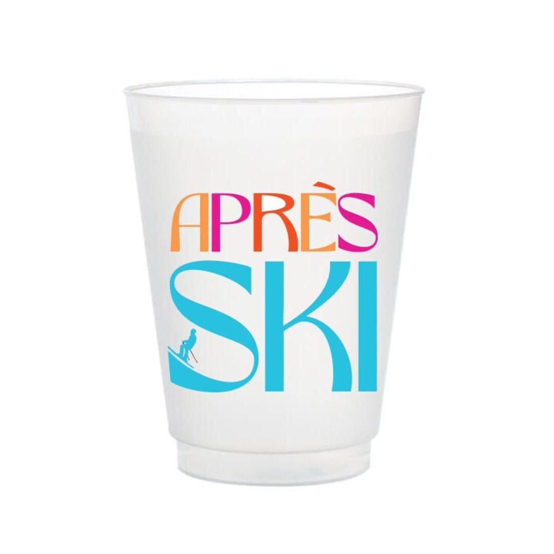 Apres Ski Cups, Ski Trip Frost Flex Cups, Shatterproof Party Cups
