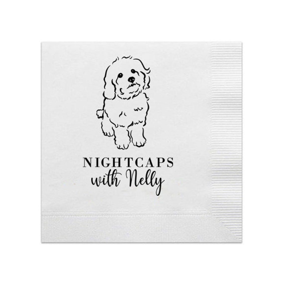 Custom Design Dog Cocktail Napkins Personalized Dog Napkins Etsy