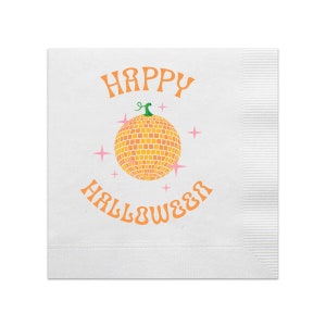 disco pumpkin halloween napkins