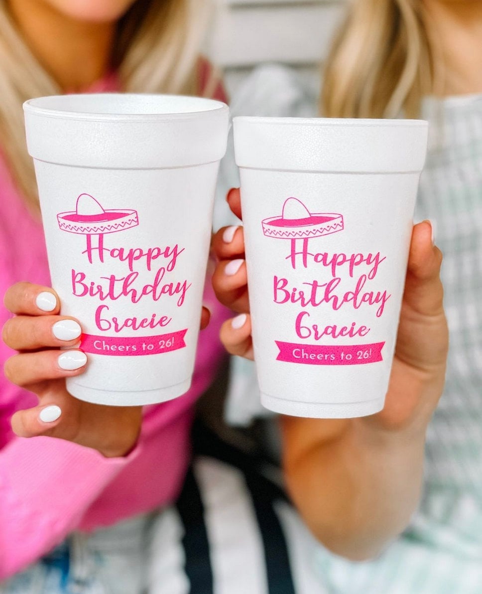 Custom Design Styrofoam Party Cups Personalized Party Etsy
