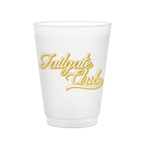 Tailgate Club Flex Cups, Gameday Shatterproof, Football Frost Flex, SEC Cup, Reusable Tailgate Cup, gameday cups, football cup, Gold, 10/set