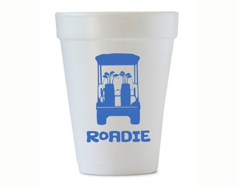 Roadie, Golf Cart Styrofoam Cups, To-Go Cup, Cornflower Blue, Set of 8