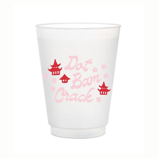 Dot Bam Crack Frost Flex Cups, Mahjong shatterproof Cups, Mah-jong Cups, Mah Jong Frost Flex Cups, Dot Bam Crack Frosted Cups, Set of 10
