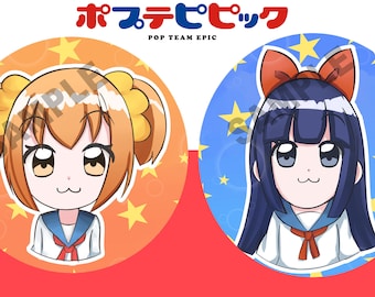 Pop Team Epic- Popuko & Pipimi Buttons