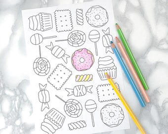Candy Coloring Page Etsy