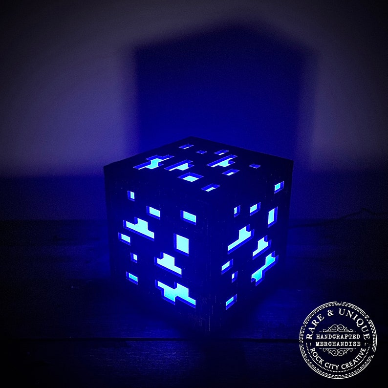 THE ORIGINAL Minecraft Inspired Ore Lamp, Nightlight, LED, Gamer Lamp, Nerd Gear, Mine Craft image 4