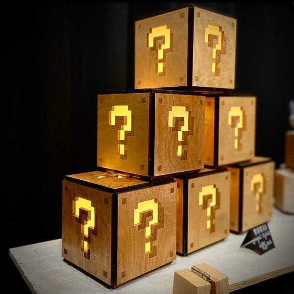 Mario Brothers, Mystery Cube, Nintendo, Nerd Lamp, LED Nightlight