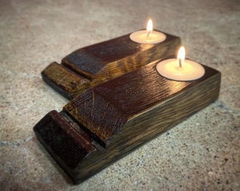 Whiskey Barrel Tea Light Holder