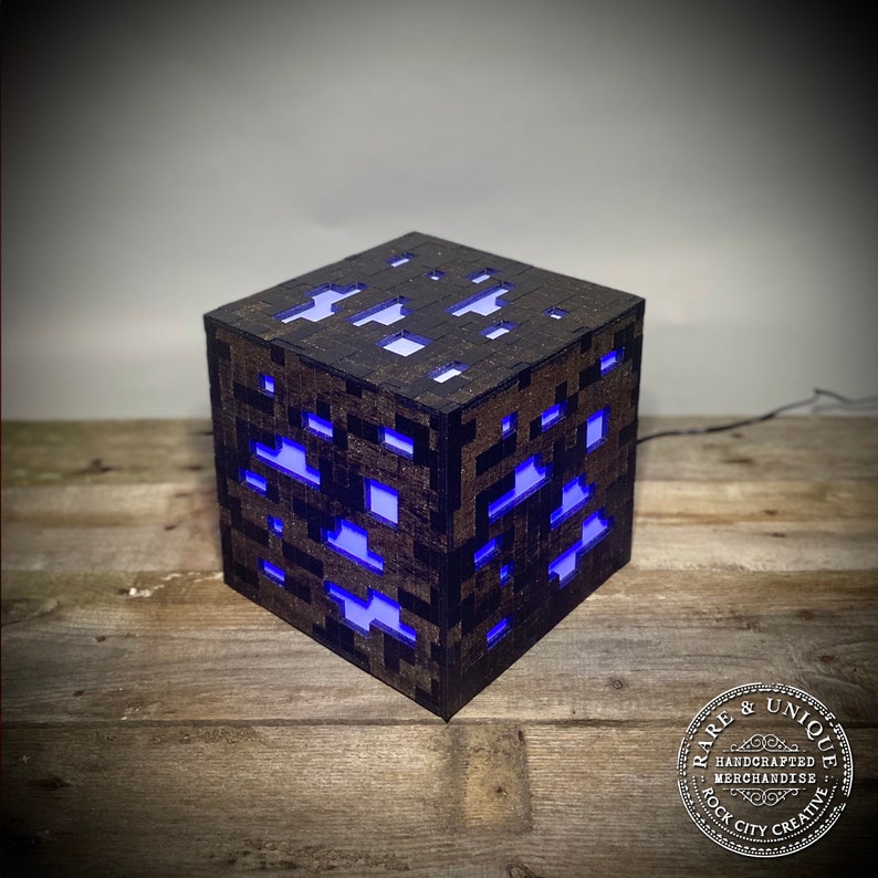 THE ORIGINAL Minecraft Inspired Ore Lamp, Nightlight, LED, Gamer Lamp, Nerd Gear, Mine Craft image 2