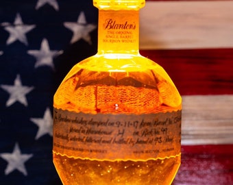 Reclaimed / Repurposed Blantons Bourbon Bottle Accent Desk Lamp, bourbon gifts