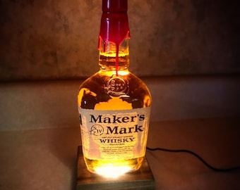 Reclaimed Maker's Mark Bottle Accent Desk Lamp