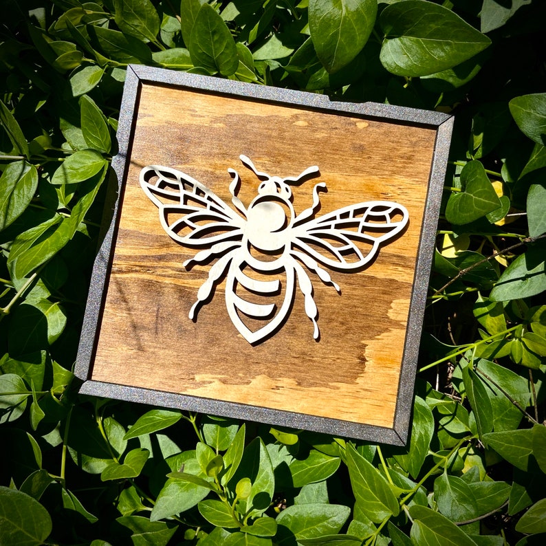 Rustic Farmhouse Bee Decor Wood Sign Home Decor Bee Sign Etsy