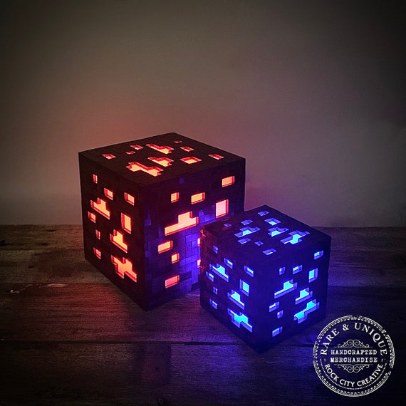 Lampe à minerai Inspirée de Minecraft, veilleuse, LED, lampe de joueur,  équipement de nerd, artisanat de mine -  France