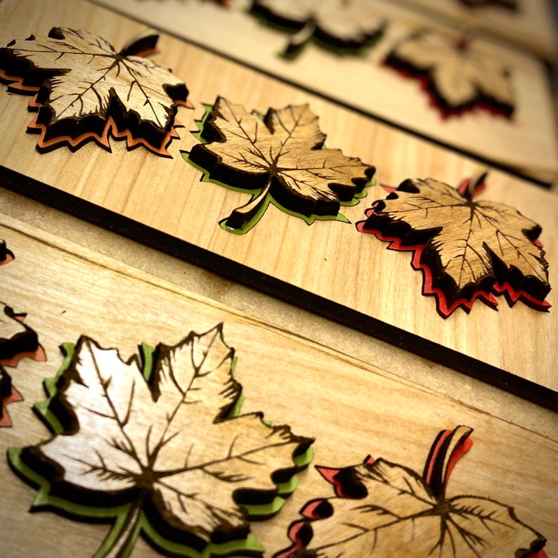 Fall Leaves Refrigerator Magnets, Thanksgiving Home Decor, 3 Magnet Set ...