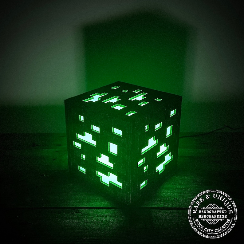 THE ORIGINAL Minecraft Inspired Ore Lamp, Nightlight, LED, Gamer Lamp, Nerd Gear, Mine Craft image 6