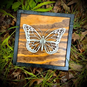 Rustic Farmhouse, Monarch Butterfly Decor, Wood Spring Sign, Home Decor Butterfly Sign, Housewarming Gift