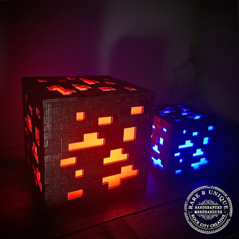 THE ORIGINAL Minecraft Inspired Ore Lamp, Nightlight, LED, Gamer Lamp, Nerd Gear, Mine Craft image 9