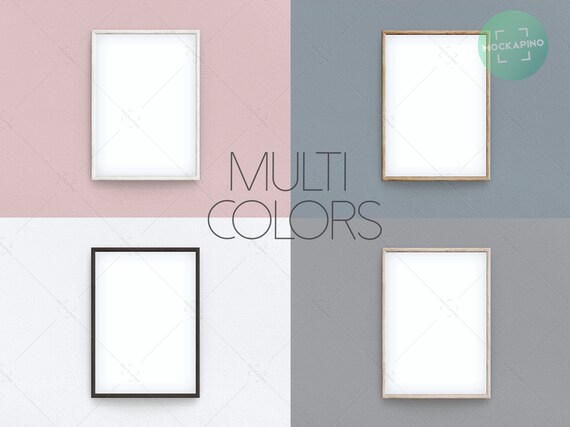Customizable Framed Art A4 Frame Mockup A4 Wooden Frame