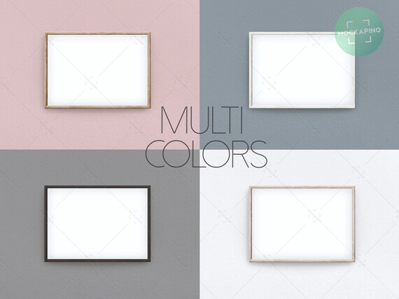 Download Free Free A4 Frame Mockup A4 Landscape Custom Framed Art Smart Psd Best Download 3d Wall Logo Mockup Template Free Mockup PSD Mockup Template