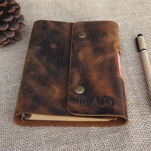 Refillable Leather journal, Personalized leather journal notebook, Dad gift, Christmas Gift, Anniversary Gift, Gift for him, Gift for her