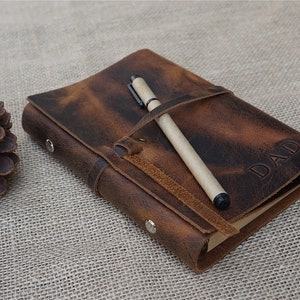 Leather journal notebook, Ring binder Diary, Gift for Dad, Gift for him, Gift for husband, Birthday gift, Anniversary gift Christmas gift