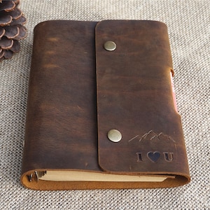 Leather bound notebook leather bound journal personalized leather journal refillable leather journal mens leather journal line paper journal image 1